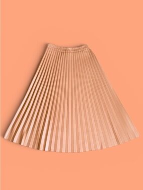 SHEIN Pleated A-Line Midi Skirt in Tan